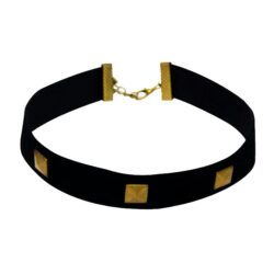 Black Gold Box Velvet Choker