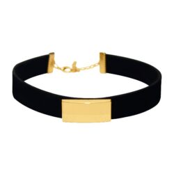 Black Suede Square Gold Box Choker