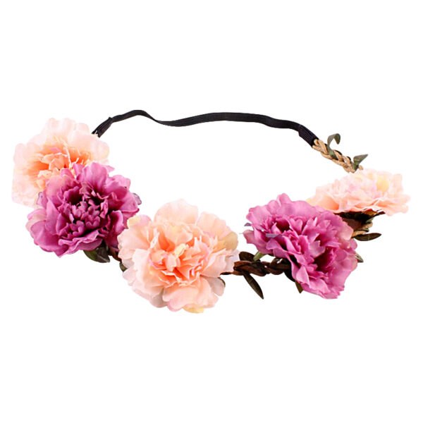 Peach/Purple Fluffy Flower Head Band