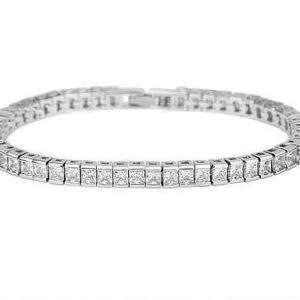 Square Diamond Cut LRB Tennis Bracelet
