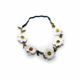 White Sunflower Head Band