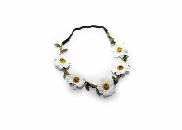 White Sunflower Head Band