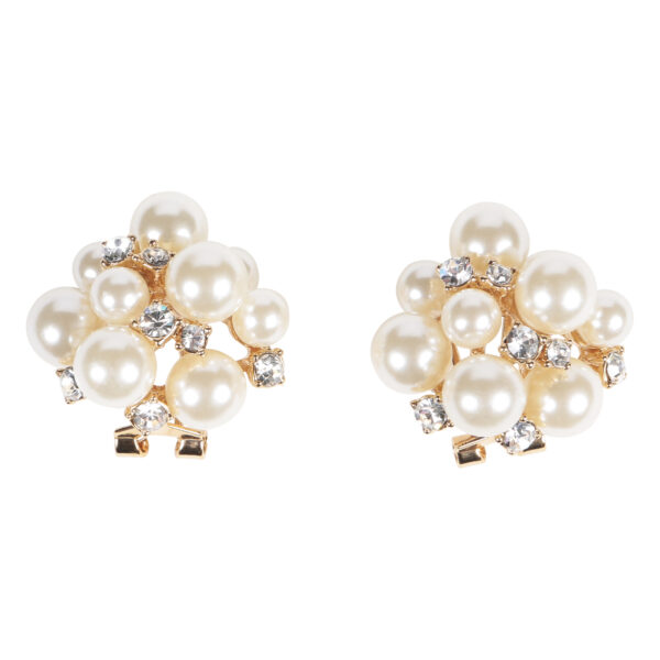Gold Pearl Clutter With Studs Earrings