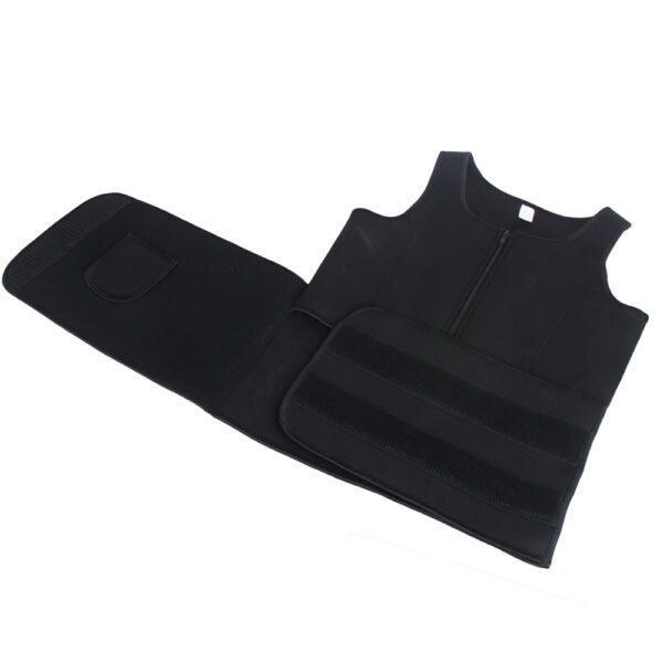 Black Training Fitness Top With Adjustable Waist Belt - Image 4