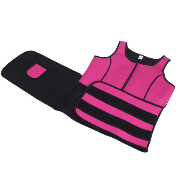 Pink Training Fitness Top With Adjustable Waist Belt - Image 4
