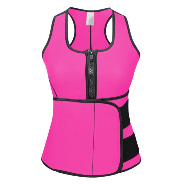 Pink Training Fitness Top With Adjustable Waist Belt