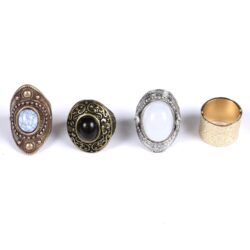 4Pcs Gold Antique Ring Set