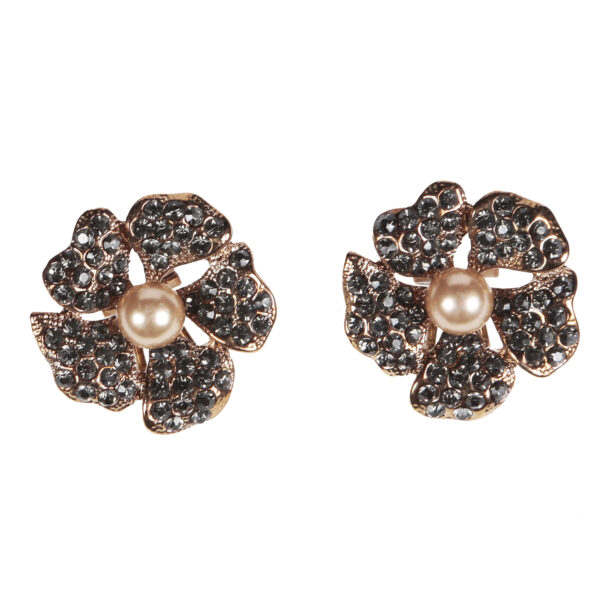 Bronze Studded Flower Earrings