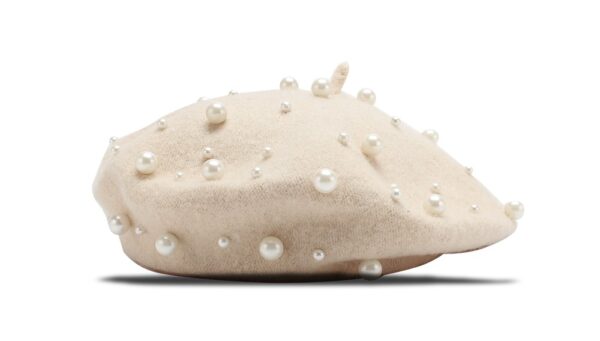 BEIGE PEARL FANCY BERET