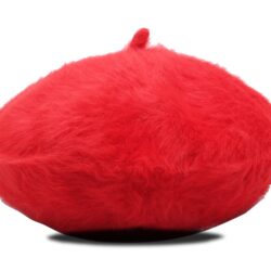 RED WINTER FUR BERET