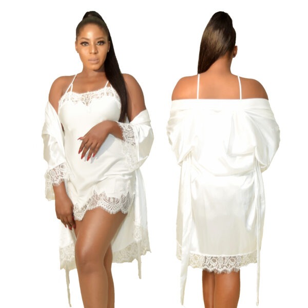 Short Lacey Set- White - Image 3