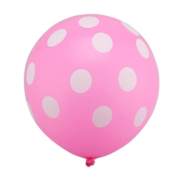 White/Pink Polka Dots Balloon - Image 2