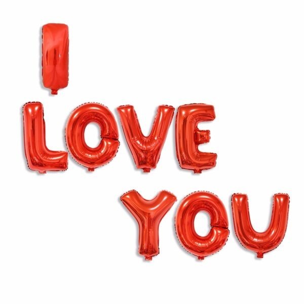 Red I love you set ballons