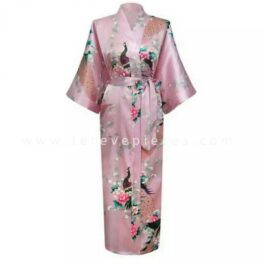 Pink Long Peacock Robe