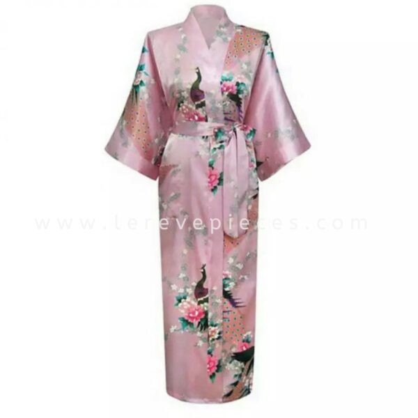 Pink Long Peacock Robe