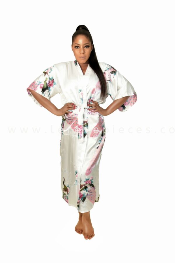 White Midi Peacock Robe
