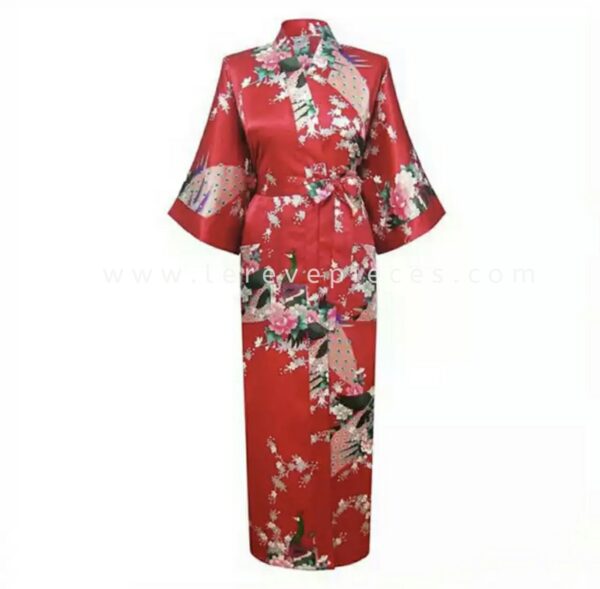 Red Long Peacock Robe