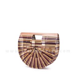 Brown mixed Wooden Chic Bag (Large)