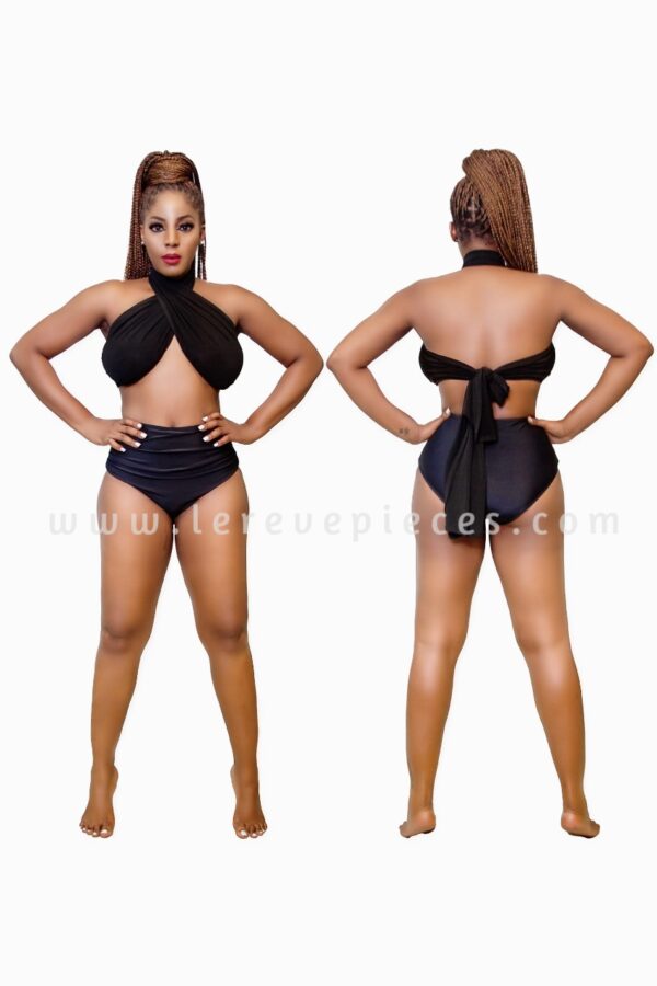 Black Tie Top & Pant Two Piece Swimwear - Image 3