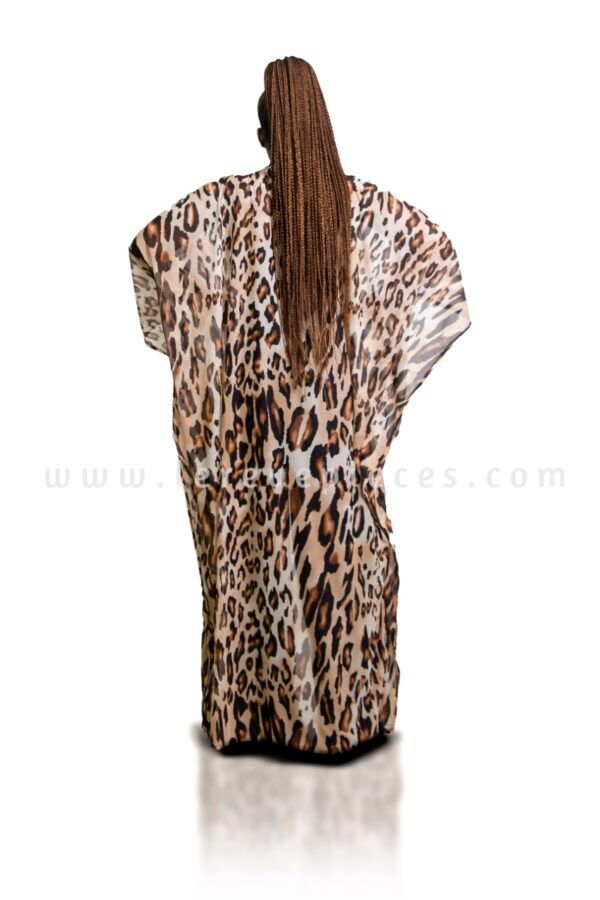 Cream Leopard Throw On Kimono Cover Up - Image 2