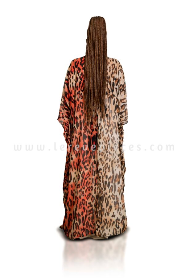 Mixed Leopard Throw On Kimono Cover Up - Image 2