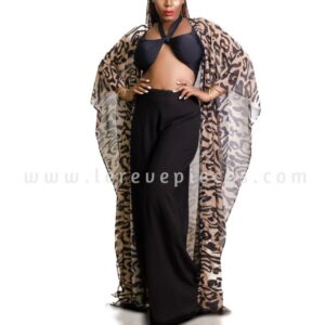 Abstract Leopard Throw On Kimono Cover Up