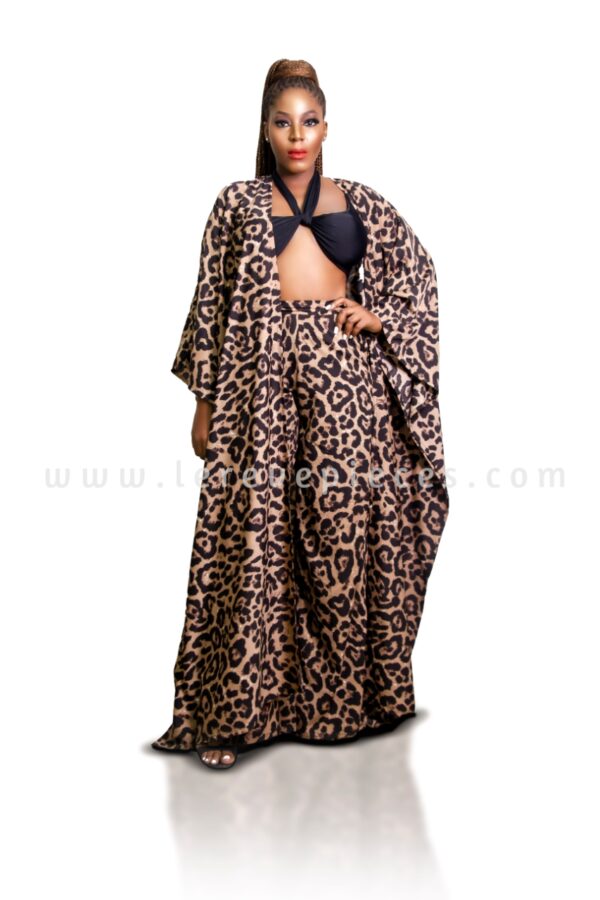 Lady Jaguar Throw On Kimono Cover Up 2 Piece