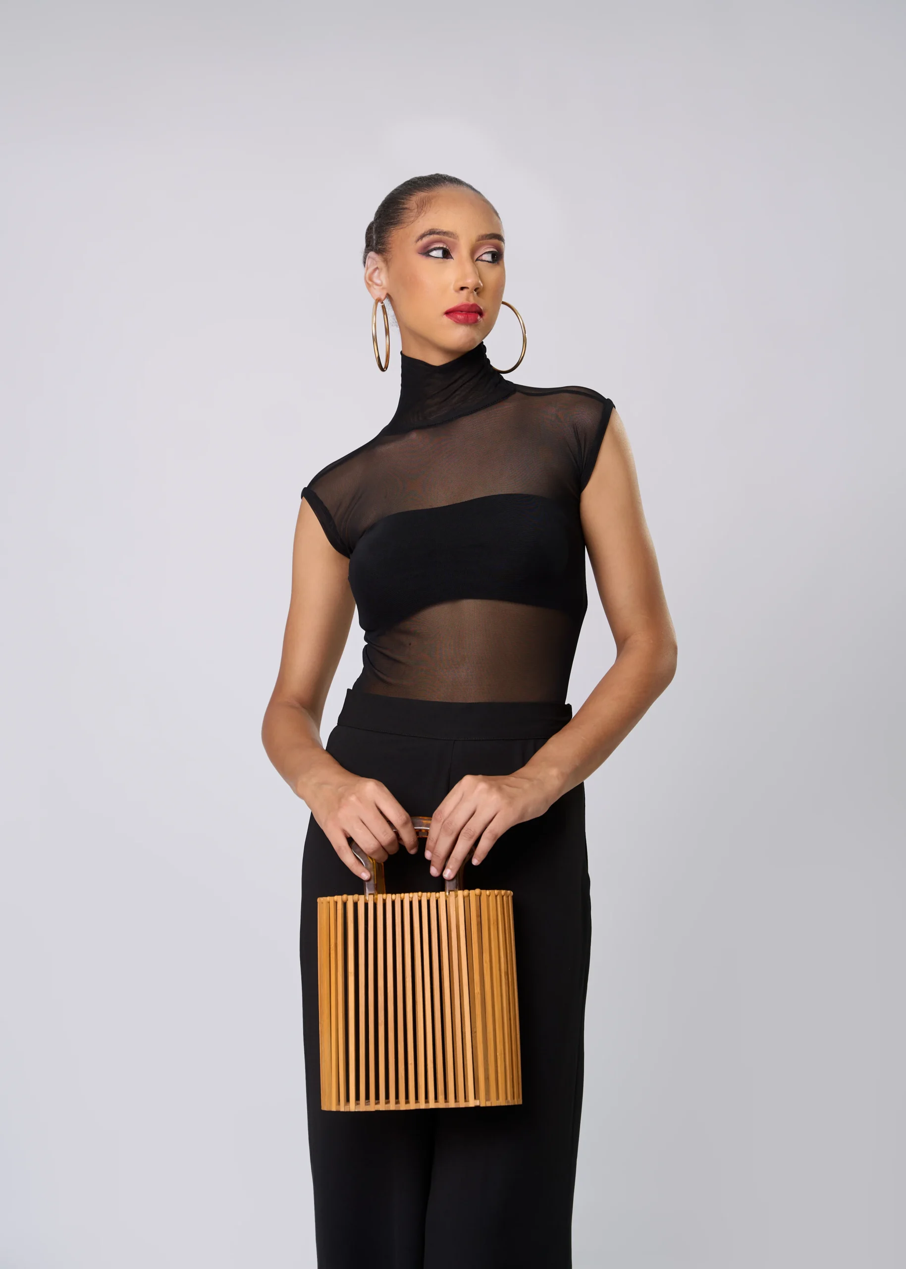 High-neck Body Suit Sleeveless Top
