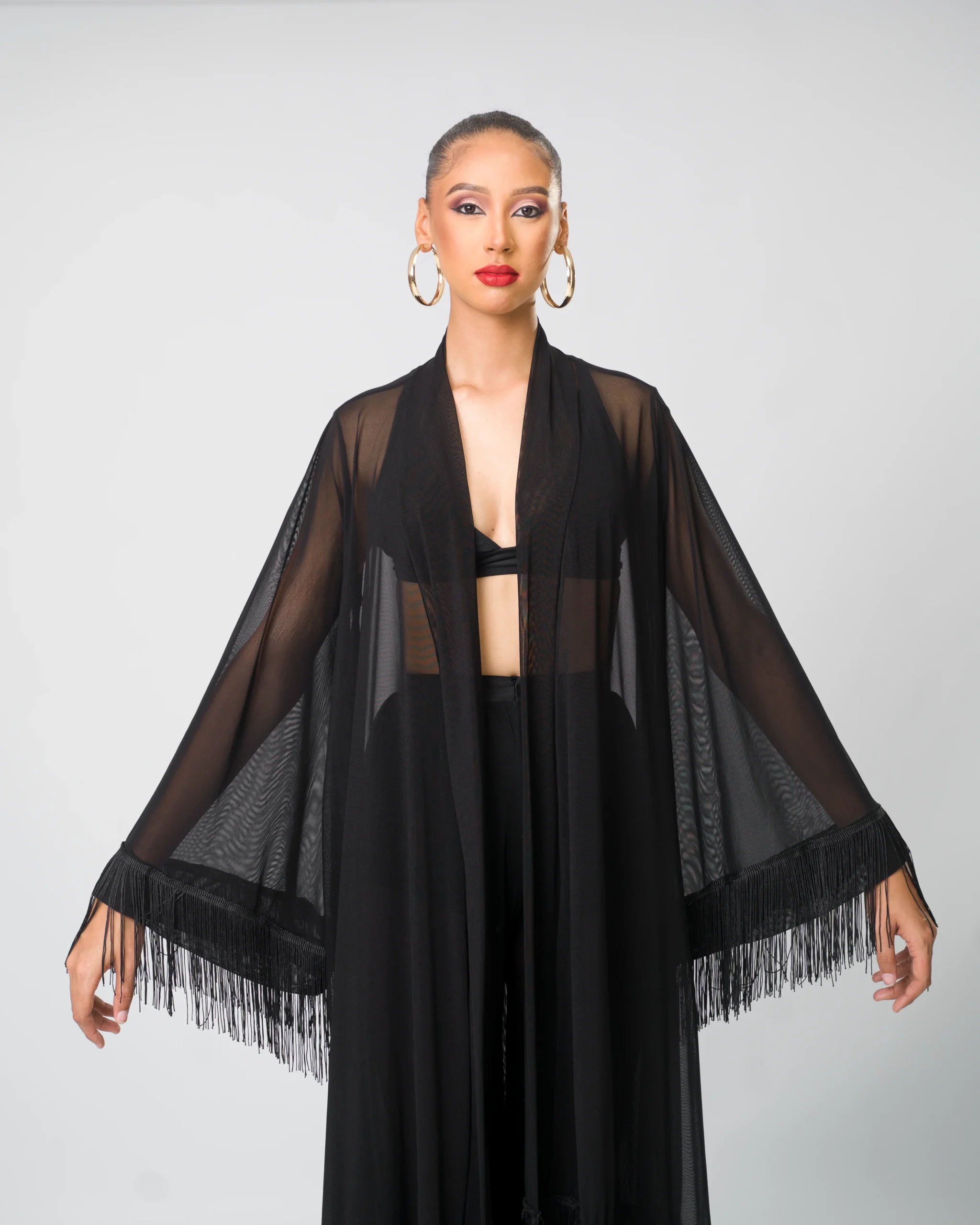 The Sweetest Sheer Befringed Kimono