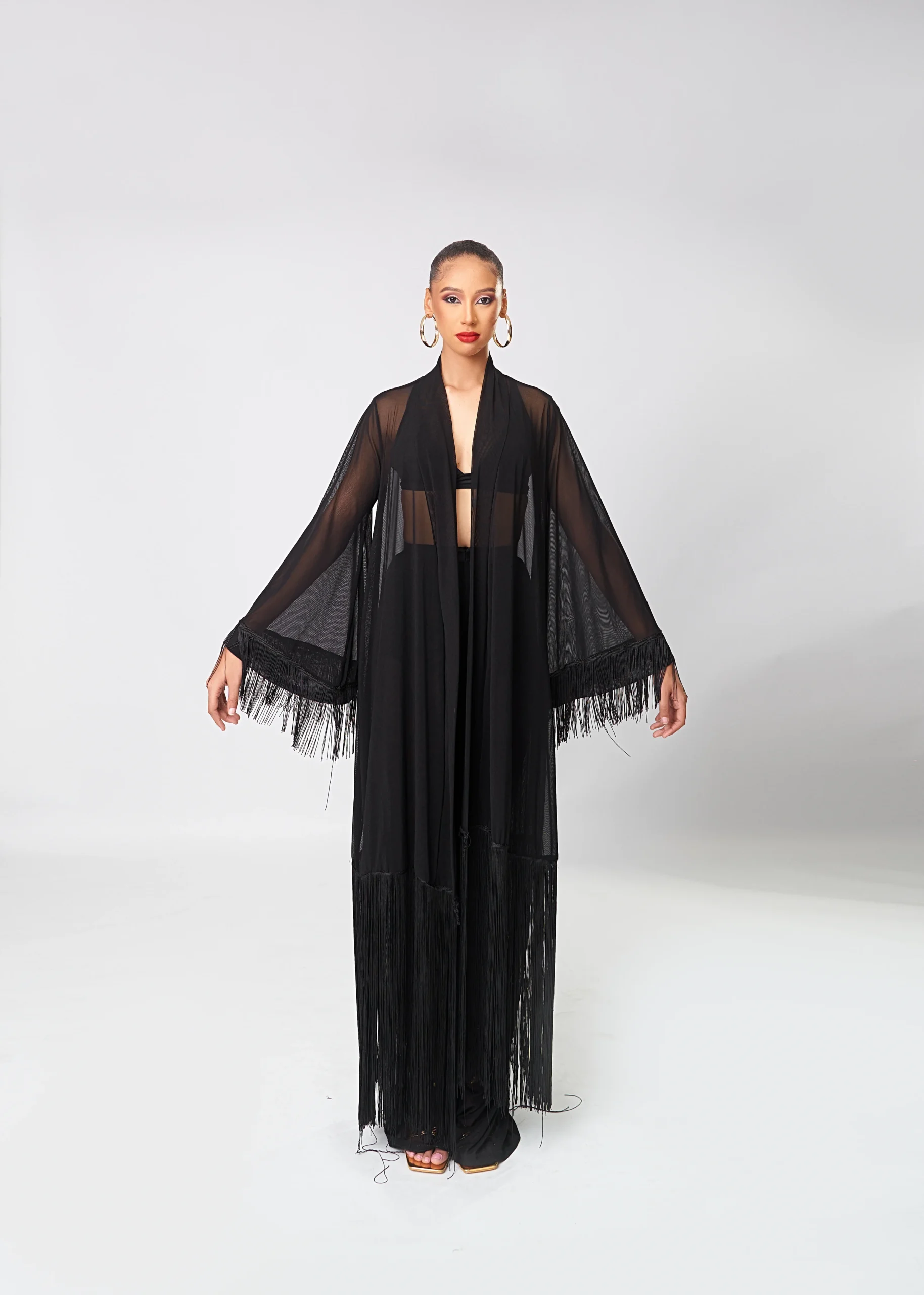 The Sweetest Sheer Befringed Kimono